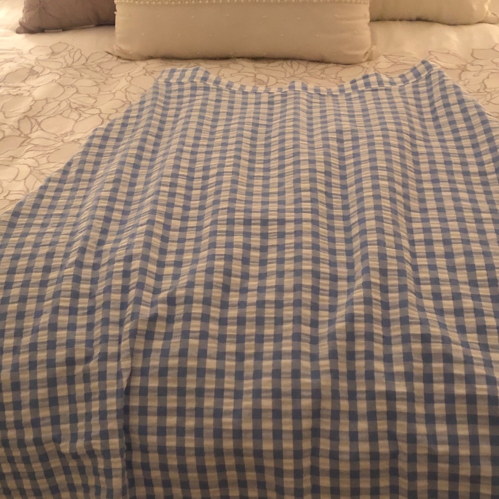 Blue and white check skirt - Picture 2 of 4